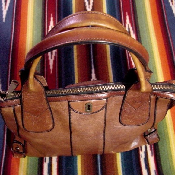 Fossil Bags Vtg Fossil Brown Leather Tote Handbag 954 Poshmark